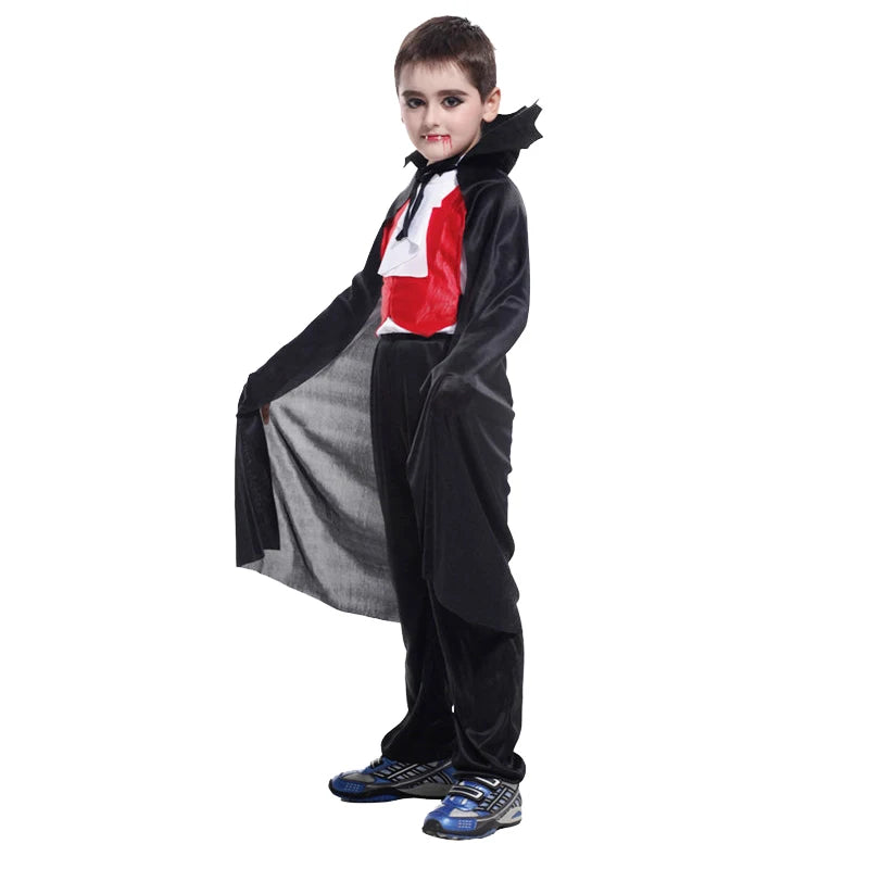 Kinder Vampir Cosplay Halloween Kostüme Jungen Fantasy Graf Dracula Gruselige Kleidung Outfits mit Vampirumhängen