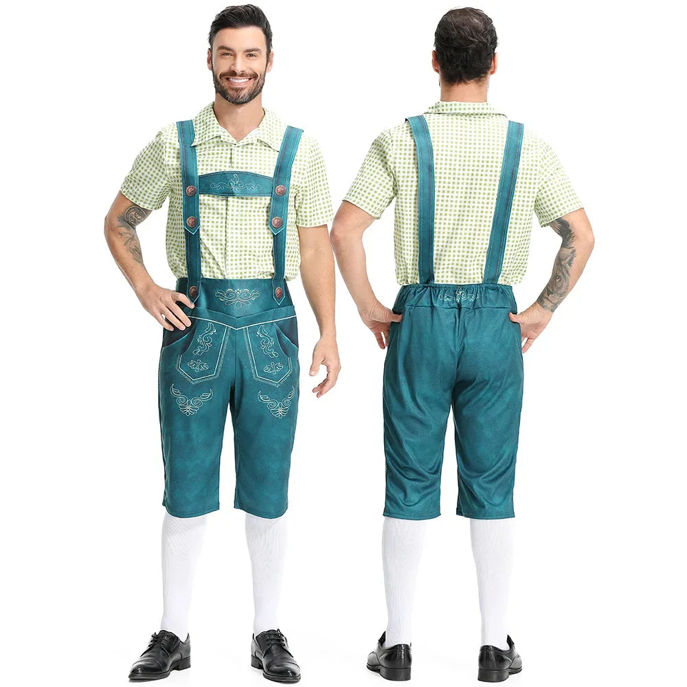 Männliche Bayerische Lederhosen Oktoberfest Kostüm Deutsche Bier Festivals Hosenträger Männer Cosplay Halloween Karneval