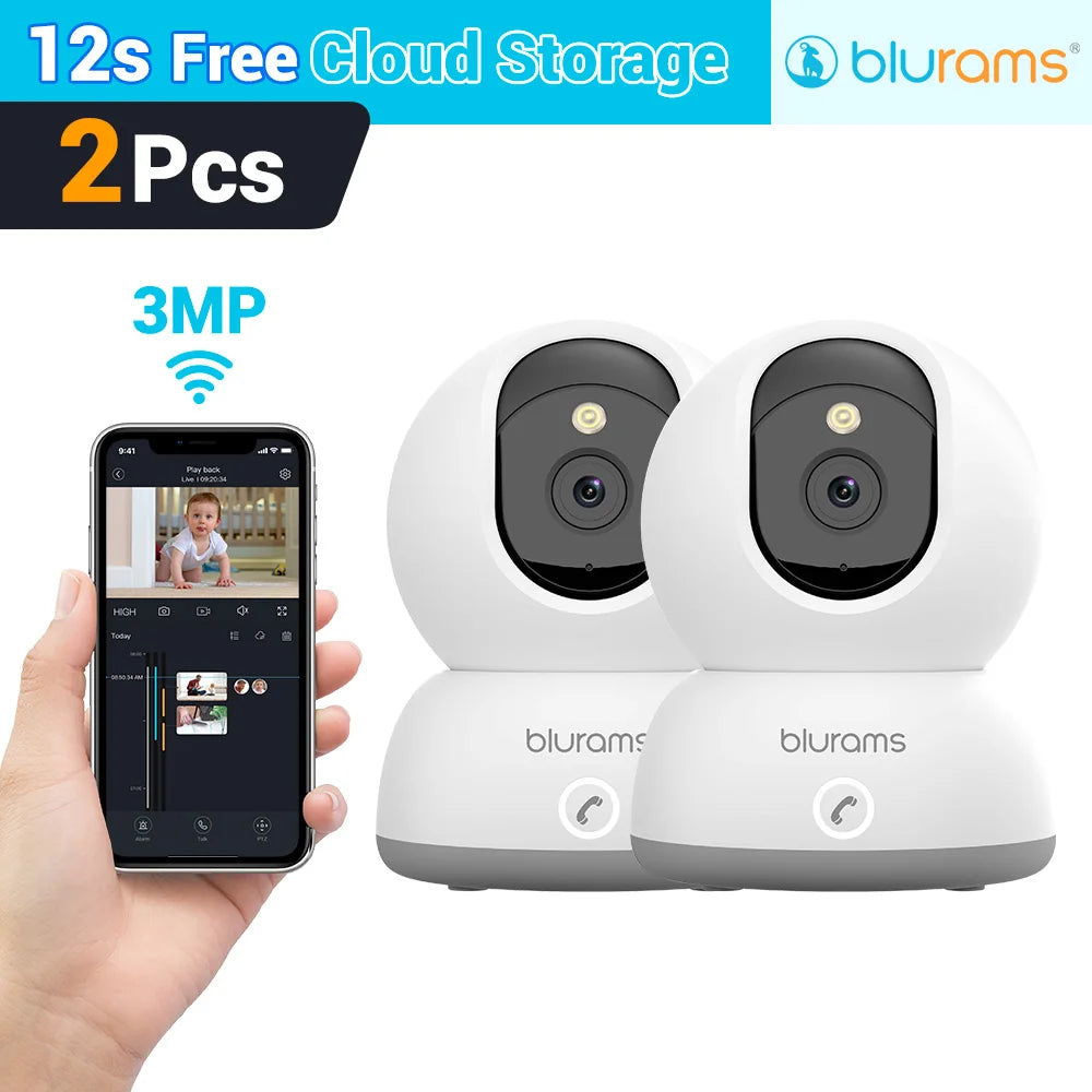 Blurams Babyphone-Kamera, 2K HD-Sicherheitskamera für Zuhause mit Bewegungserkennung und Zwei-Wege-Audio, einfache Einrichtung, klare Tag- und Nachtsicht