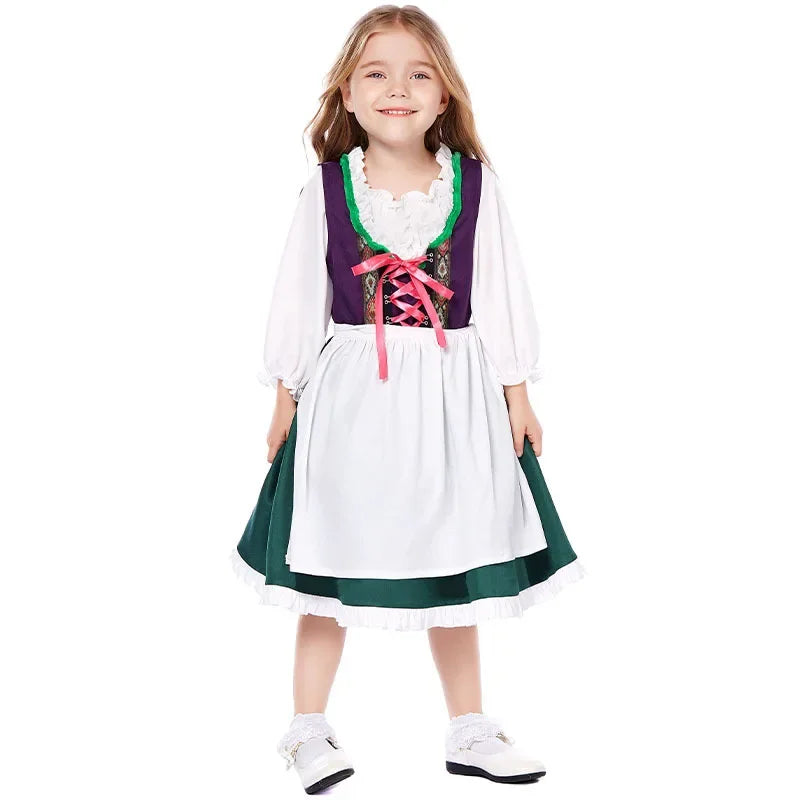 Kinder Jungen Mädchen Oktoberfest Kostüme Bayerisches Dirndl Kleid Kinder Lederhosen Cosplay Karneval Party Halloween Kostüm