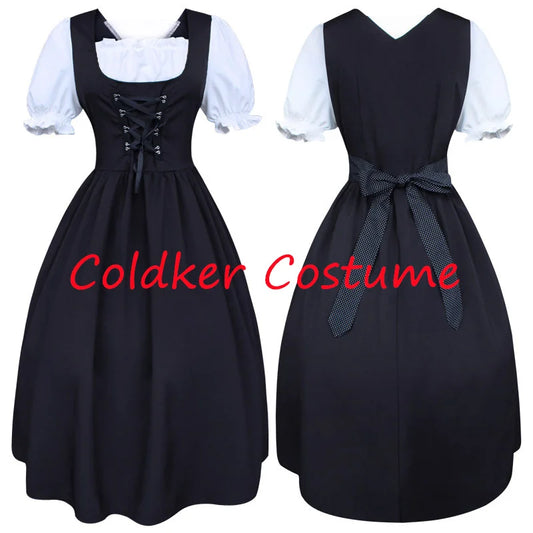 Deutsches Damen-Biermädchen-Dirndl, bayerisches Oktoberfestkleid mit Schürze, Kostüme, Party, Halloween, Kostüm, Übergröße S-5XL