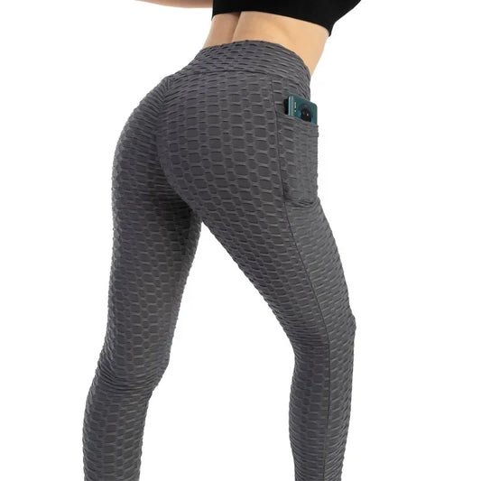 Frauen Mode Tasche Blase Hosen Stretchy Schlank Leggings Gym Laufen Radfahren Fitness Hosen Hohe Taille Hip Lift Leggings Weibliche