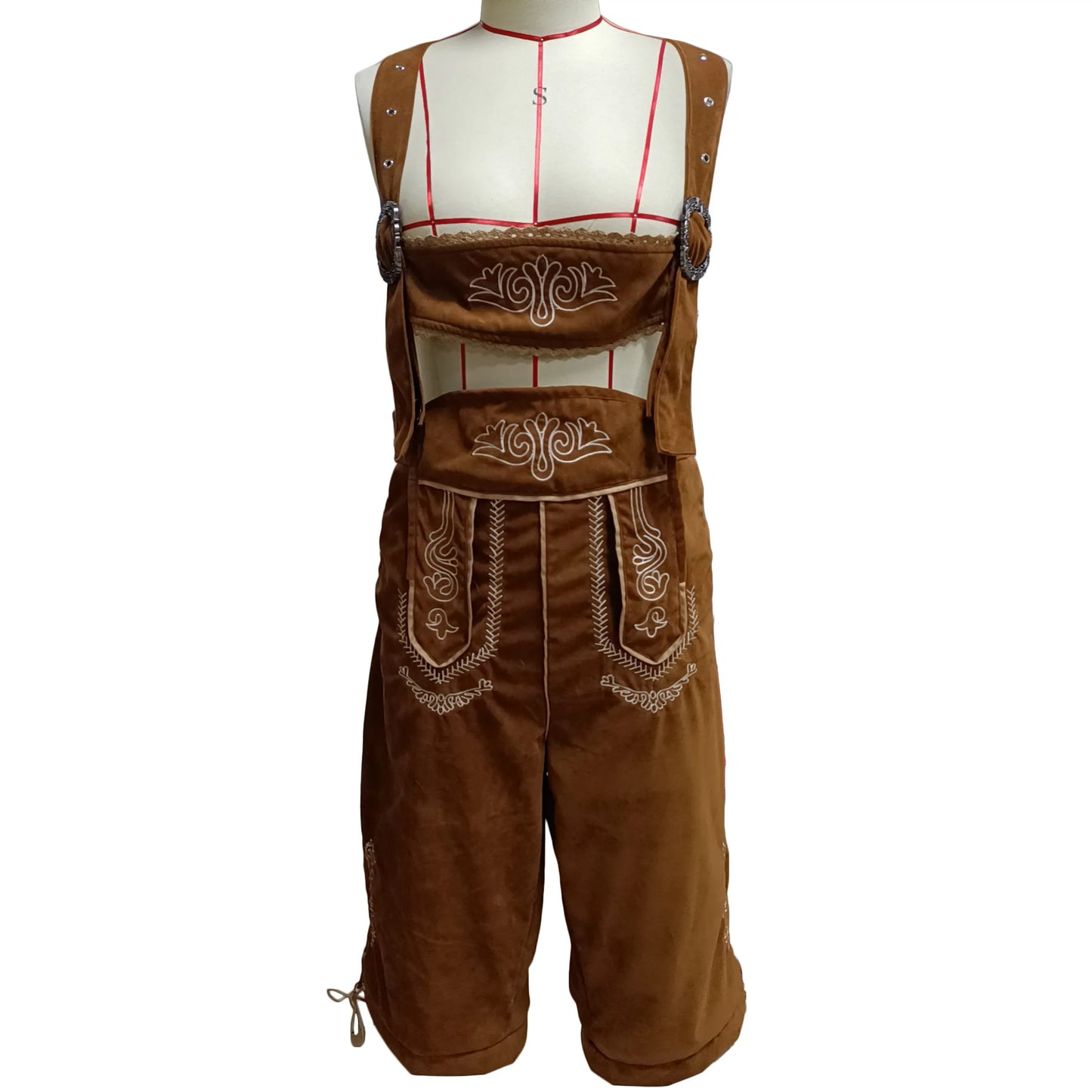 Herren Lederhosen Kostüm Deutsches Trachtenoutfit mit Hosenträgern für das Münchner Oktoberfest und Cosplay-Overall