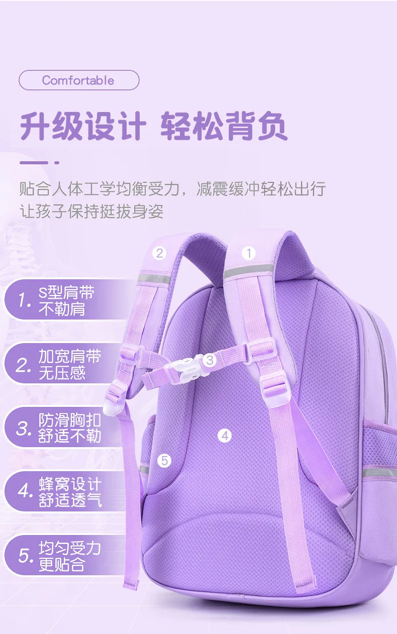 Kids Cute Backpack Big School Bags Students Large Capacity Lightweight Girls Children Kuromi Sanrio Melody Kawaii Cinnamoroll