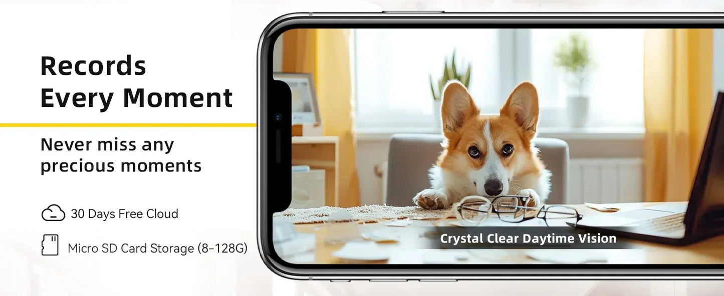 BoyKeep Smart Kamera 2K Sicherheitsschutz WLAN-Überwachung 5G/2,4 GHz Innenbereich Baby Nachtsicht 360° Schwenk- und Neigefunktion 2-Wege-Audio K30