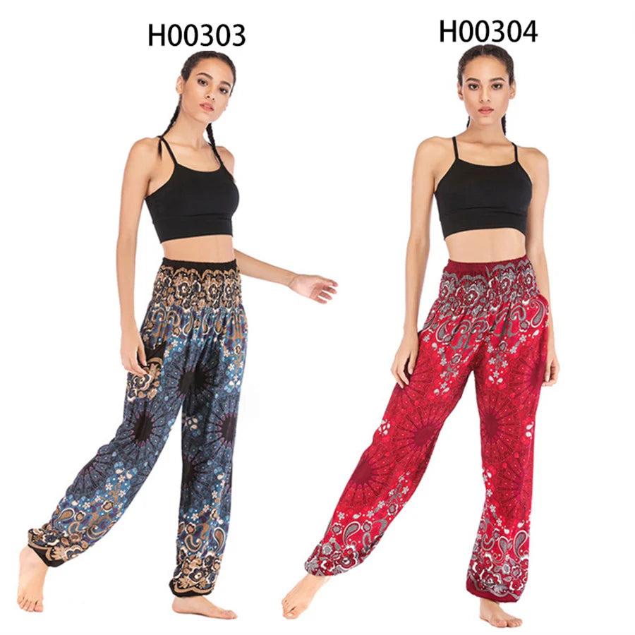 Yoga Hosen Frauen Hippie Harem Gedruckt Leggings Boho Hohe Taille Pantalone De Mujer Cintura Alta Calca Feminina Strand