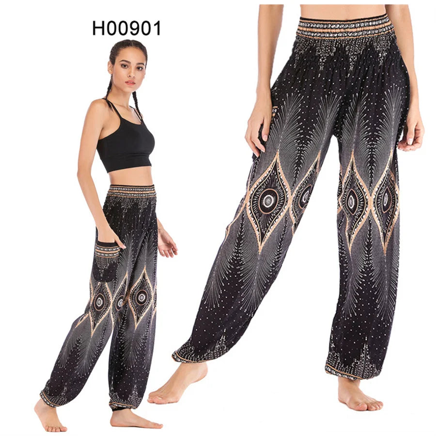 Yoga Hosen Frauen Hippie Harem Gedruckt Leggings Boho Hohe Taille Pantalone De Mujer Cintura Alta Calca Feminina Strand