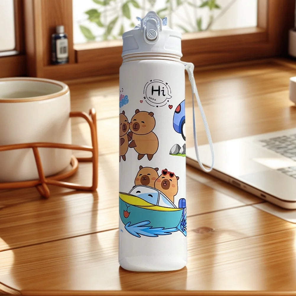 3in1 School Backpack Set Nylon Cute Bookbag Going Out Cartoon Laptop Travel Bag Breathable Back Large Capacity Cute Capybara Bag