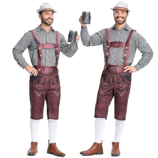 Männliche Bayerische Lederhosen Oktoberfest Kostüm Deutsche Bier Festivals Hosenträger Männer Cosplay Halloween Karneval