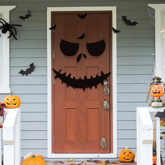 Halloween Dekoration Zimmertür Aufkleber Fenster Dekor Skelett Hand Kürbis DIY Teufel Hexenhut Glas Fenster Aufkleber Geist