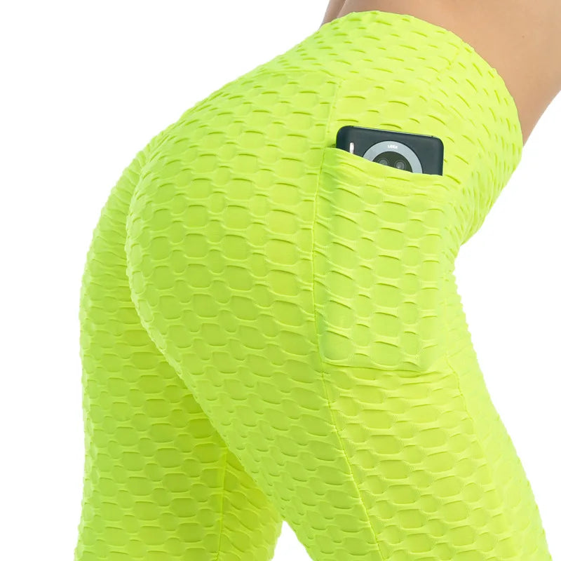 Frauen Mode Tasche Blase Hosen Stretchy Schlank Leggings Gym Laufen Radfahren Fitness Hosen Hohe Taille Hip Lift Leggings Weibliche