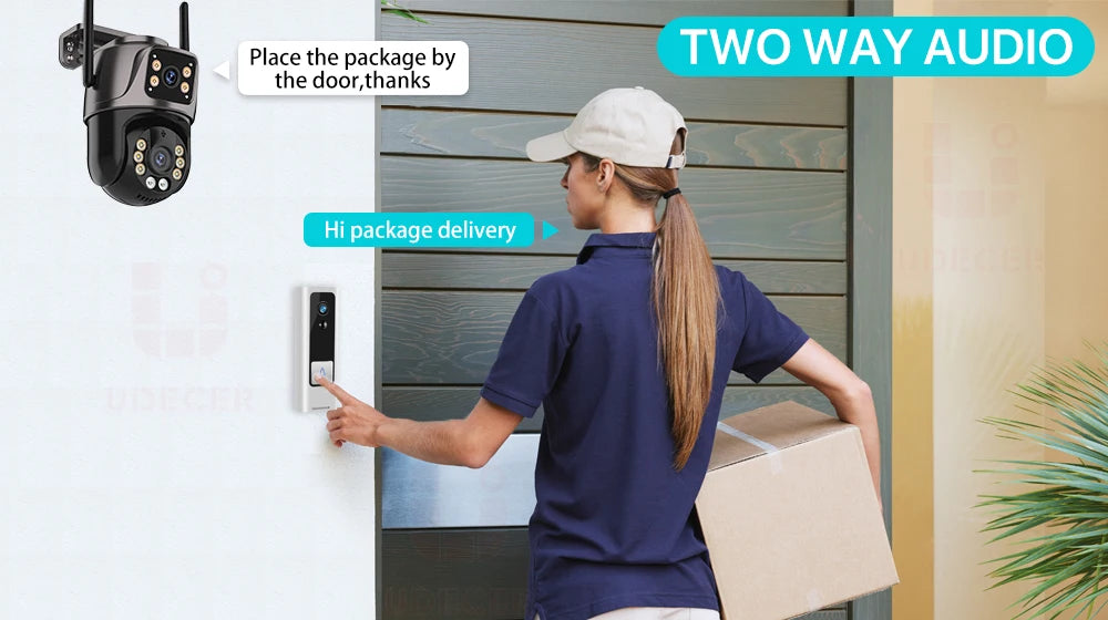 4K 8MP HD Wifi PTZ-Kamera für den Außenbereich, 4MP, Doppelobjektiv, Doppelbildschirm, AI-Auto-Tracking, IP-Kamera, CCTV, Audio-Videoüberwachung, P2P, iCSee