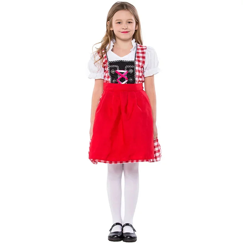 Kinder Jungen Mädchen Oktoberfest Kostüme Bayerisches Dirndl Kleid Kinder Lederhosen Cosplay Karneval Party Halloween Kostüm