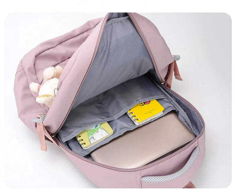 Girl School Bag Backpack Back Pack For Teenager Women Children Female Pink Schoolbag Primary High Bagpack Class Teens Child Kids