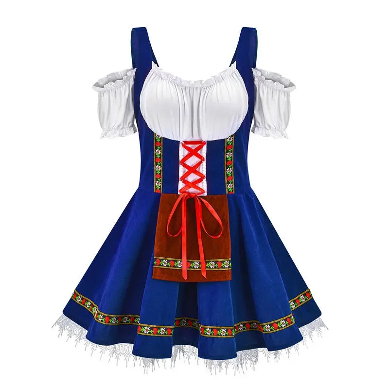 Oktoberfest-Kostüm für Damen, bayerisches deutsches Bierfest, Kellnerin, Dienstmädchen-Outfit, Cosplay, Karneval, Halloween, ausgefallenes Partykleid