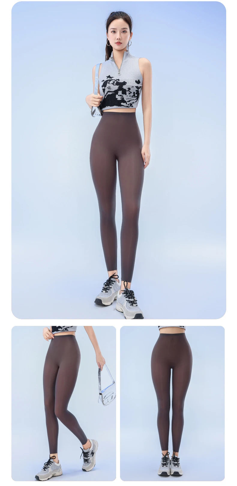 BIVIGAOS Sommer-Leggings mit ultradünner Haut und Sonnenschutz für Damen, hochelastisch, transparent, Gesichtsmaske, Unterwäsche, eng anliegend, sexy Sport-Leggings