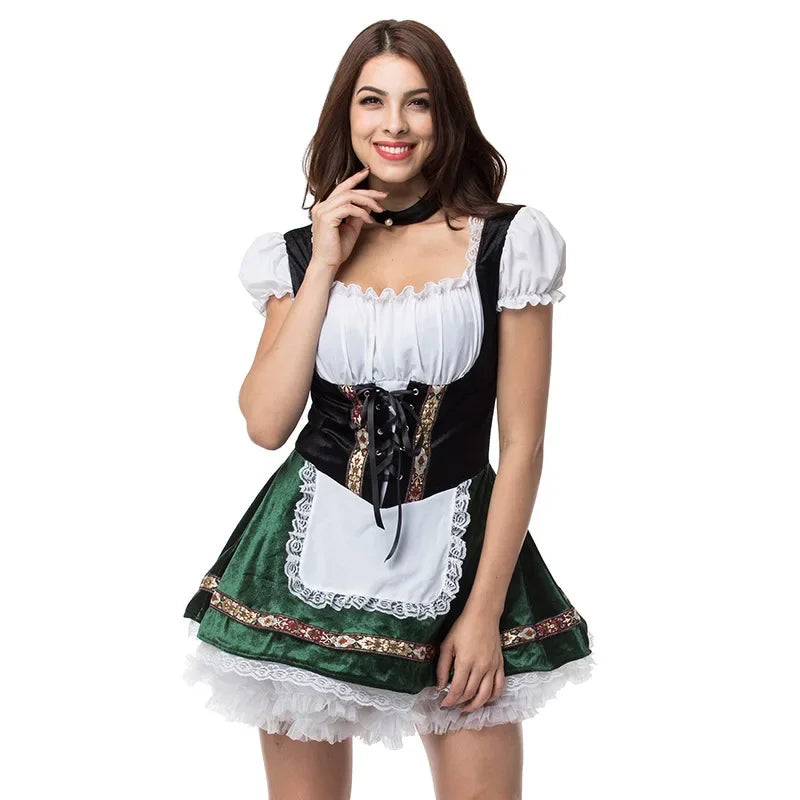 Oktoberfest-Kostüm für Damen, bayerisches deutsches Bierfest, Kellnerin, Dienstmädchen-Outfit, Cosplay, Karneval, Halloween, ausgefallenes Partykleid