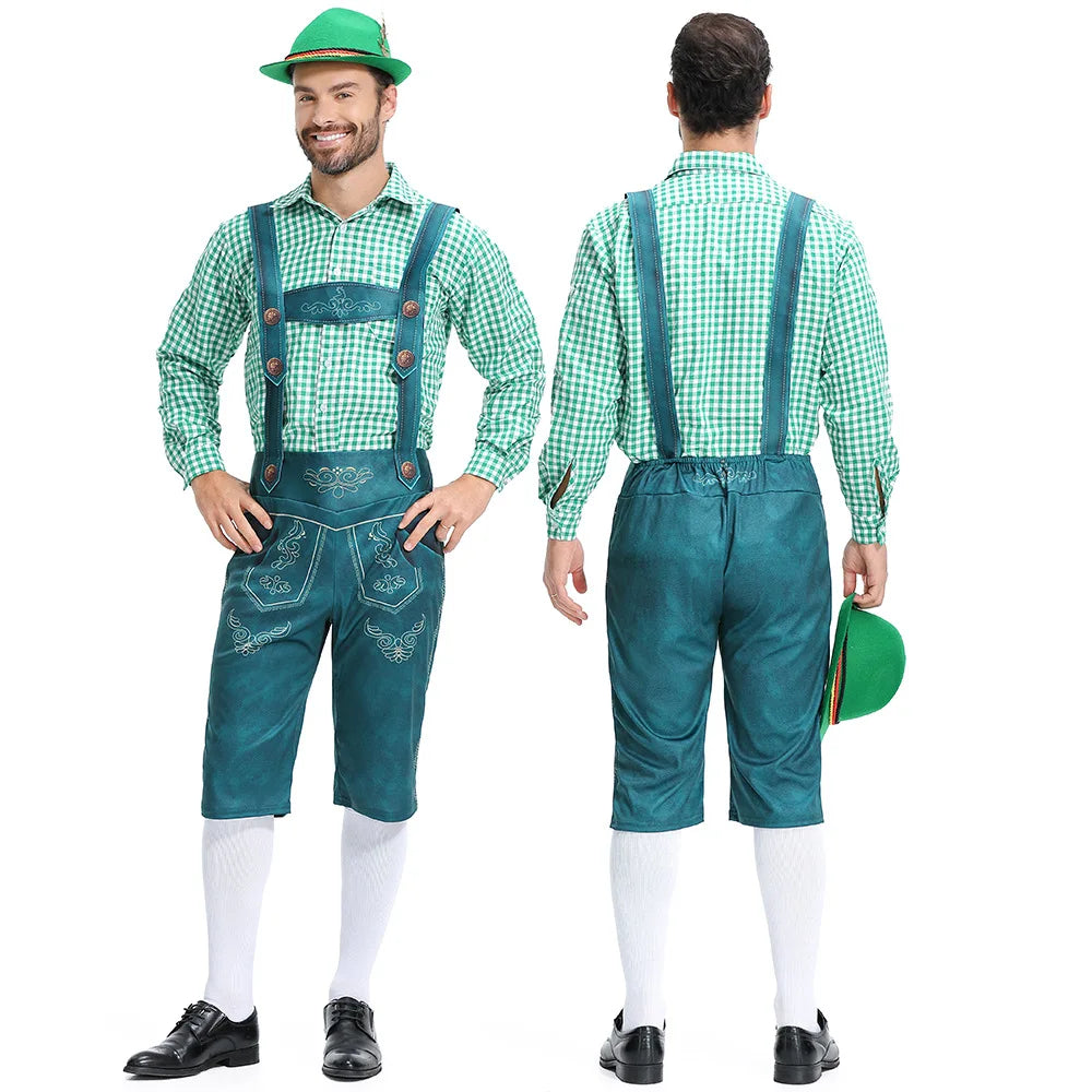 Männliche Bayerische Lederhosen Oktoberfest Kostüm Deutsche Bier Festivals Hosenträger Männer Cosplay Halloween Karneval