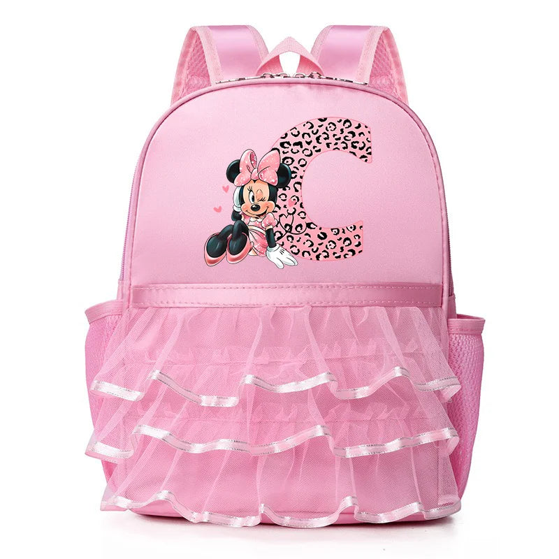 Minnie Mouse Children Kawaii Bag for Girl Dance Bag Kid Letter Pink Dancing Backpacks Girl Ballet Dance Bag Baby School Backpack