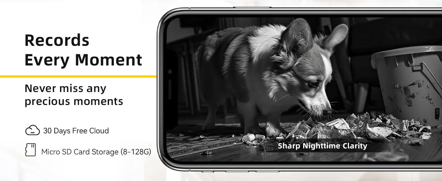 BoyKeep Smart Kamera 2K Sicherheitsschutz WLAN-Überwachung 5G/2,4 GHz Innenbereich Baby Nachtsicht 360° Schwenk- und Neigefunktion 2-Wege-Audio K30