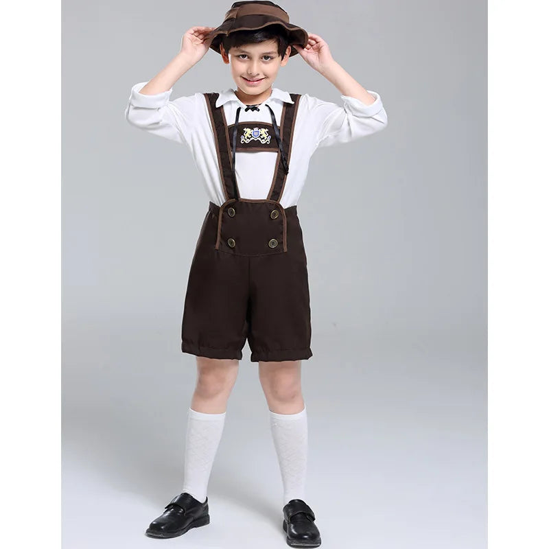 Kinder Jungen Mädchen Oktoberfest Kostüme Bayerisches Dirndl Kleid Kinder Lederhosen Cosplay Karneval Party Halloween Kostüm