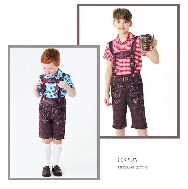Kinder Jungen Mädchen Oktoberfest Kostüme Bayerisches Dirndl Kleid Kinder Lederhosen Cosplay Karneval Party Halloween Kostüm