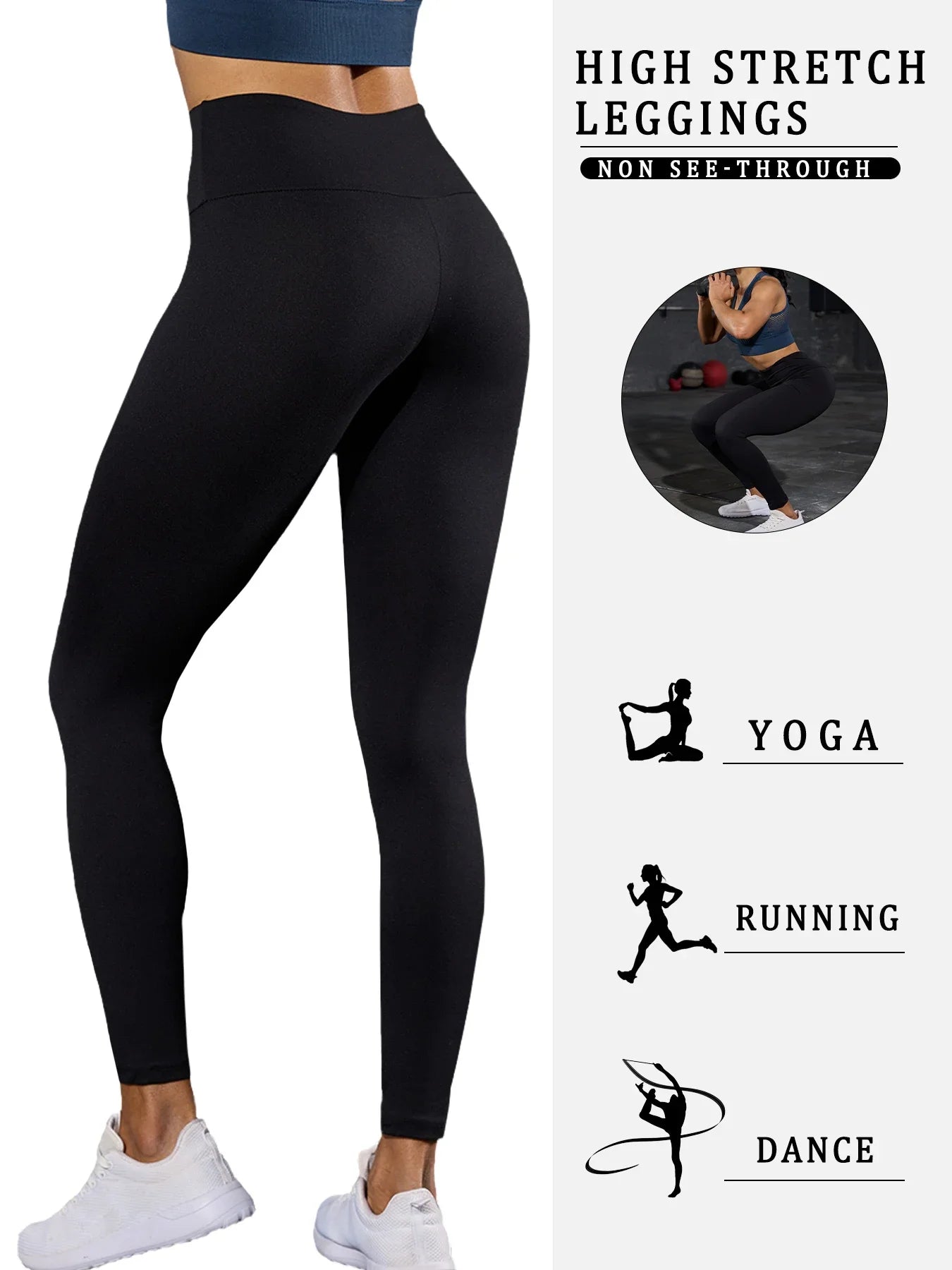 5er-Pack superweiche Damen-Leggings mit hoher Taille, Bauchkontrolle, nicht durchsichtig, für Workout, Yoga, Laufen, Sport, Push-Up, Fitnessstudio, Fitness
