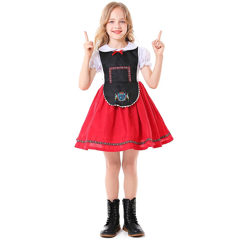 Kinder Jungen Mädchen Oktoberfest Kostüme Bayerisches Dirndl Kleid Kinder Lederhosen Cosplay Karneval Party Halloween Kostüm