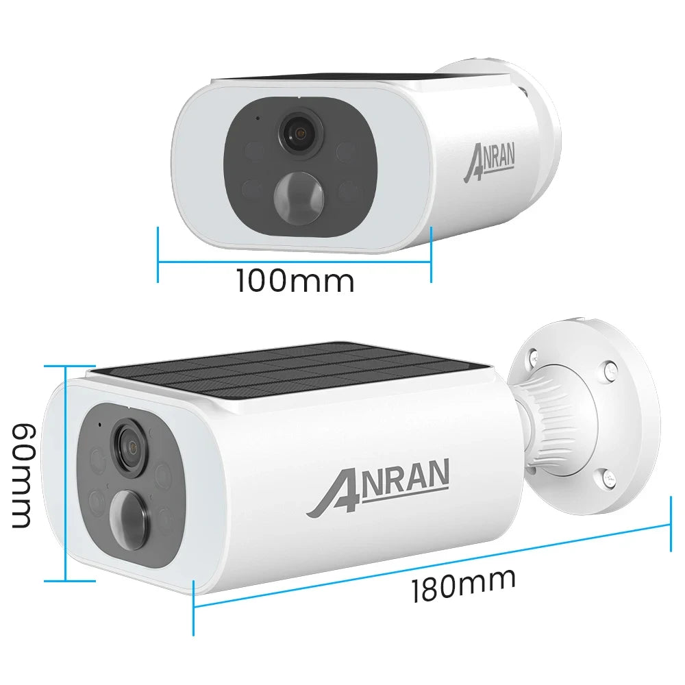 ANRAN 2K Solar-Sicherheitskamera, 3 MP, für den Außenbereich, kabellos, 2,4 G, WLAN-Kamera, Akku-Kamera, Flutlicht, Farb-Nachtsicht, NVR kann nicht hinzugefügt werden