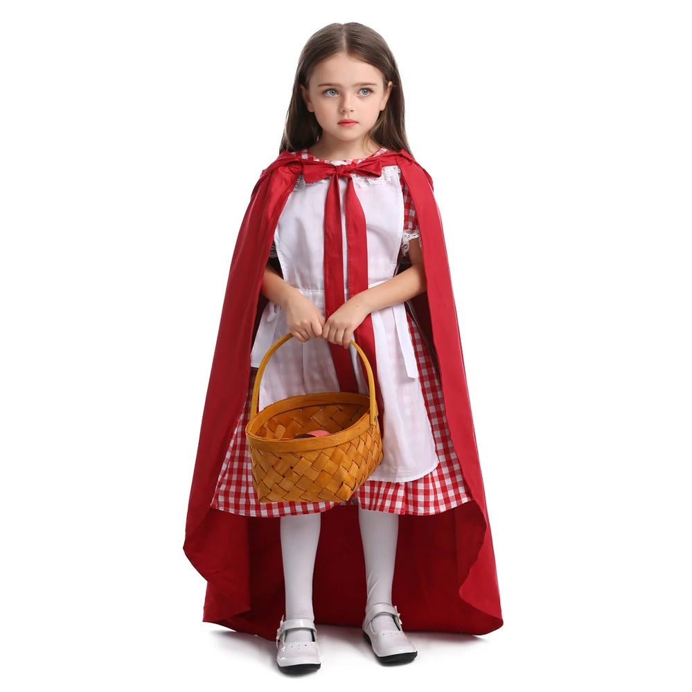 2025 Mädchen Deluxe Rotkäppchen Kostüm Märchen Maid Oktoberfest Buch Woche