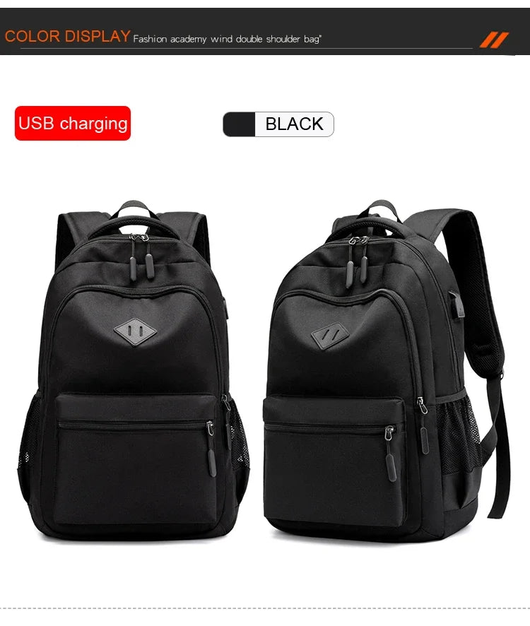 Solid Color Backpack Fashion Men Women Backpack High Capacity Schoolbags For Teenager Girls Boys Male Shoulder Bags