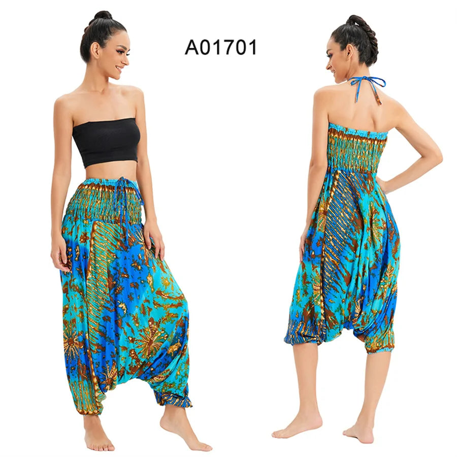 Bohemian Hosen Frauen Pantalones Mujer Hippie Hohe Taille Rayon Harem Baggy Boho Yoga Strand Tragen Gießen Femme Calca Feminina Gedruckt