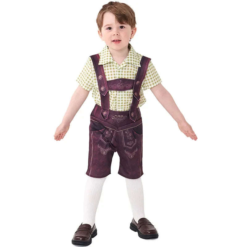 Kinder Jungen Mädchen Oktoberfest Kostüme Bayerisches Dirndl Kleid Kinder Lederhosen Cosplay Karneval Party Halloween Kostüm