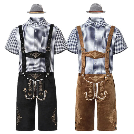 Mann Karneval Oktoberfest Kostüm Top Halfter Lederhosen Hut Bayerischer Barkeeper Halloween Cosplay Phantasie Partykleid