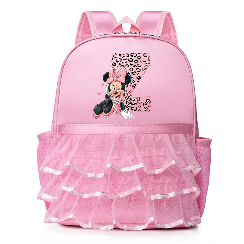 Minnie Mouse Children Kawaii Bag for Girl Dance Bag Kid Letter Pink Dancing Backpacks Girl Ballet Dance Bag Baby School Backpack