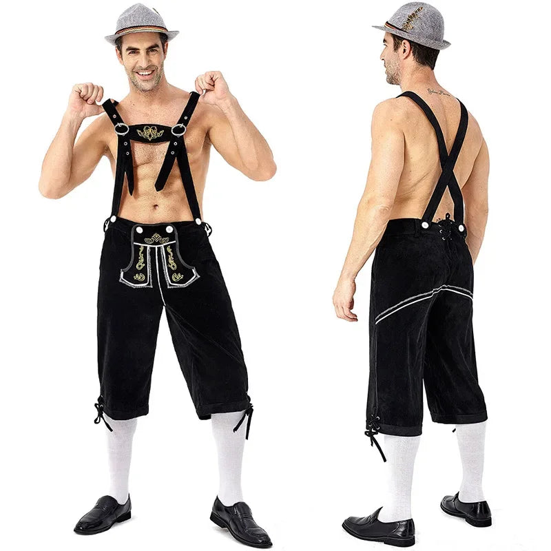 Männer Bayerisches Bier Männliches Hemd Strampler Shorts Set Cosplay Kostüm Deutsches Oktoberfest Kostüme Halloween Festival Party Outfit