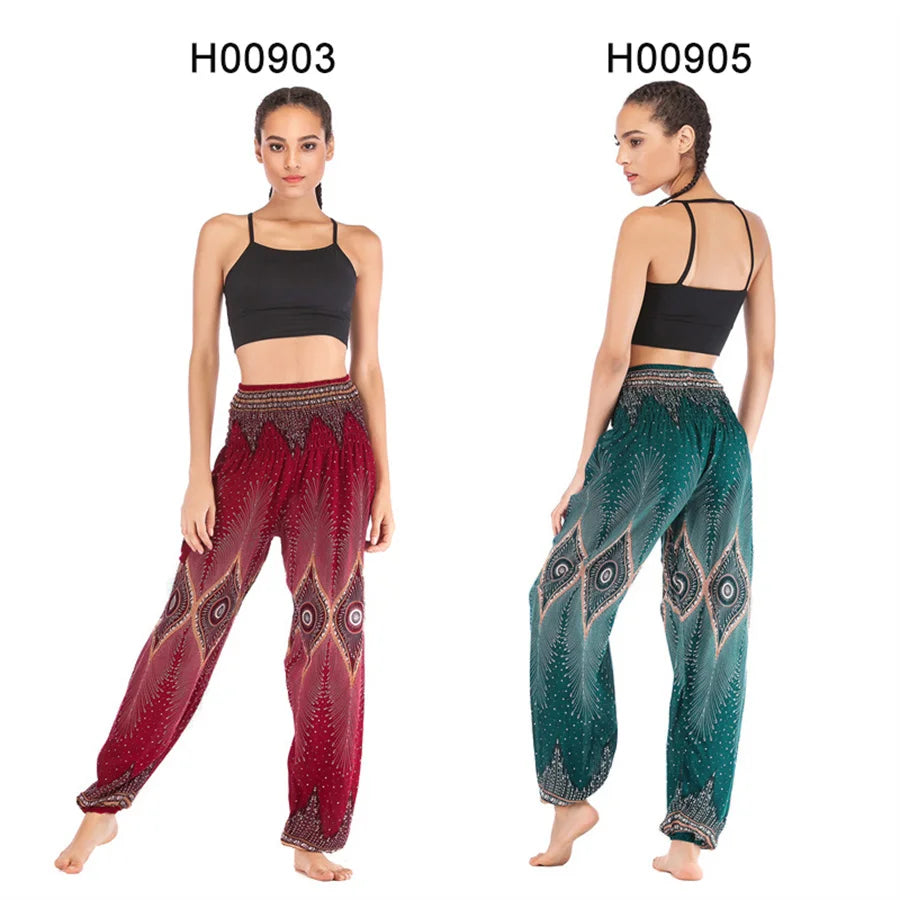 Yoga Hosen Frauen Hippie Harem Gedruckt Leggings Boho Hohe Taille Pantalone De Mujer Cintura Alta Calca Feminina Strand