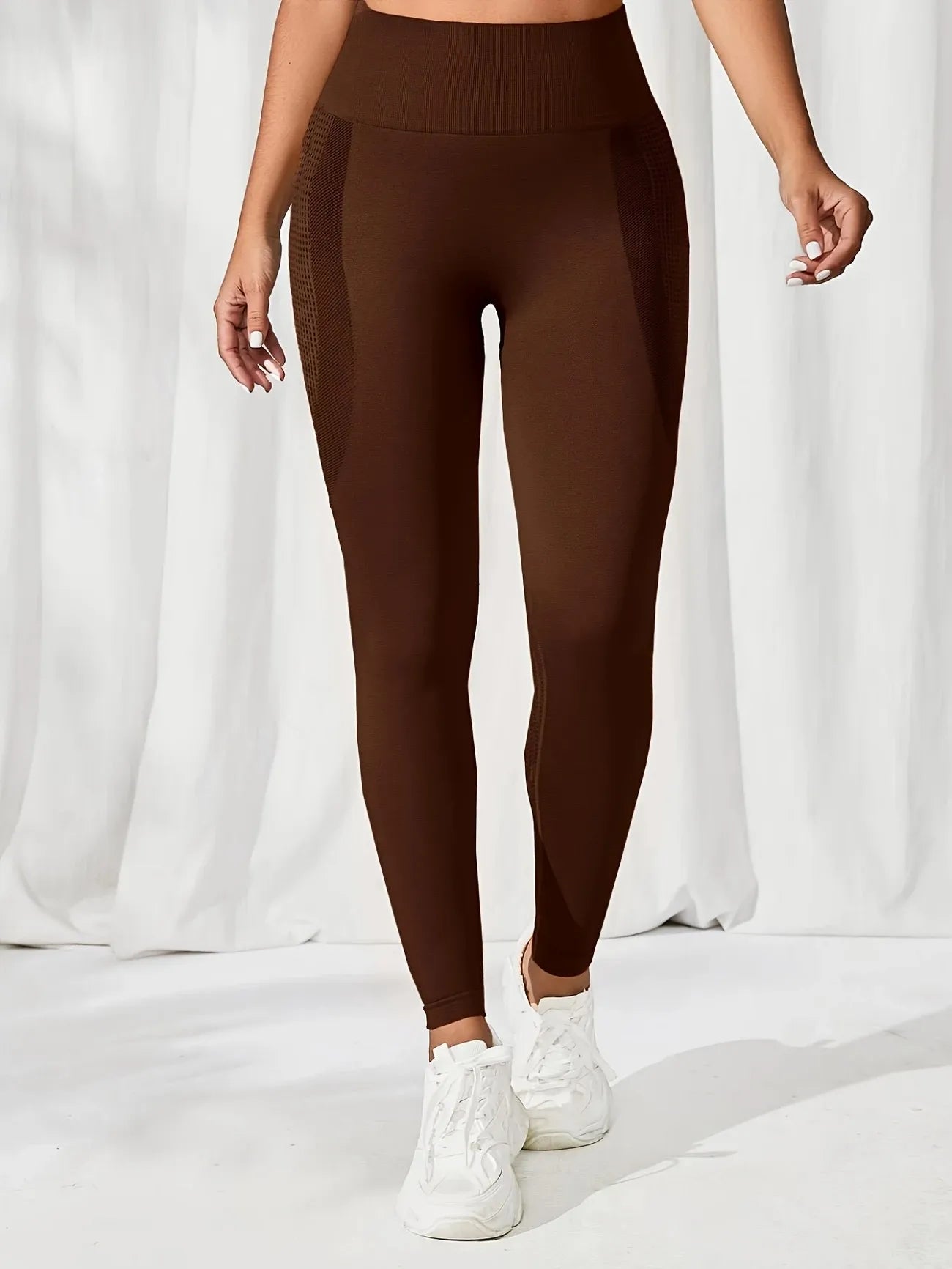 Atmungsaktive Yoga-Leggings mit hoher Taille für Frauen, einfarbig, Bauchkontrolle, Sportbekleidung, bequeme Fitness- und Fitnessstudio-Strumpfhose, Activewear