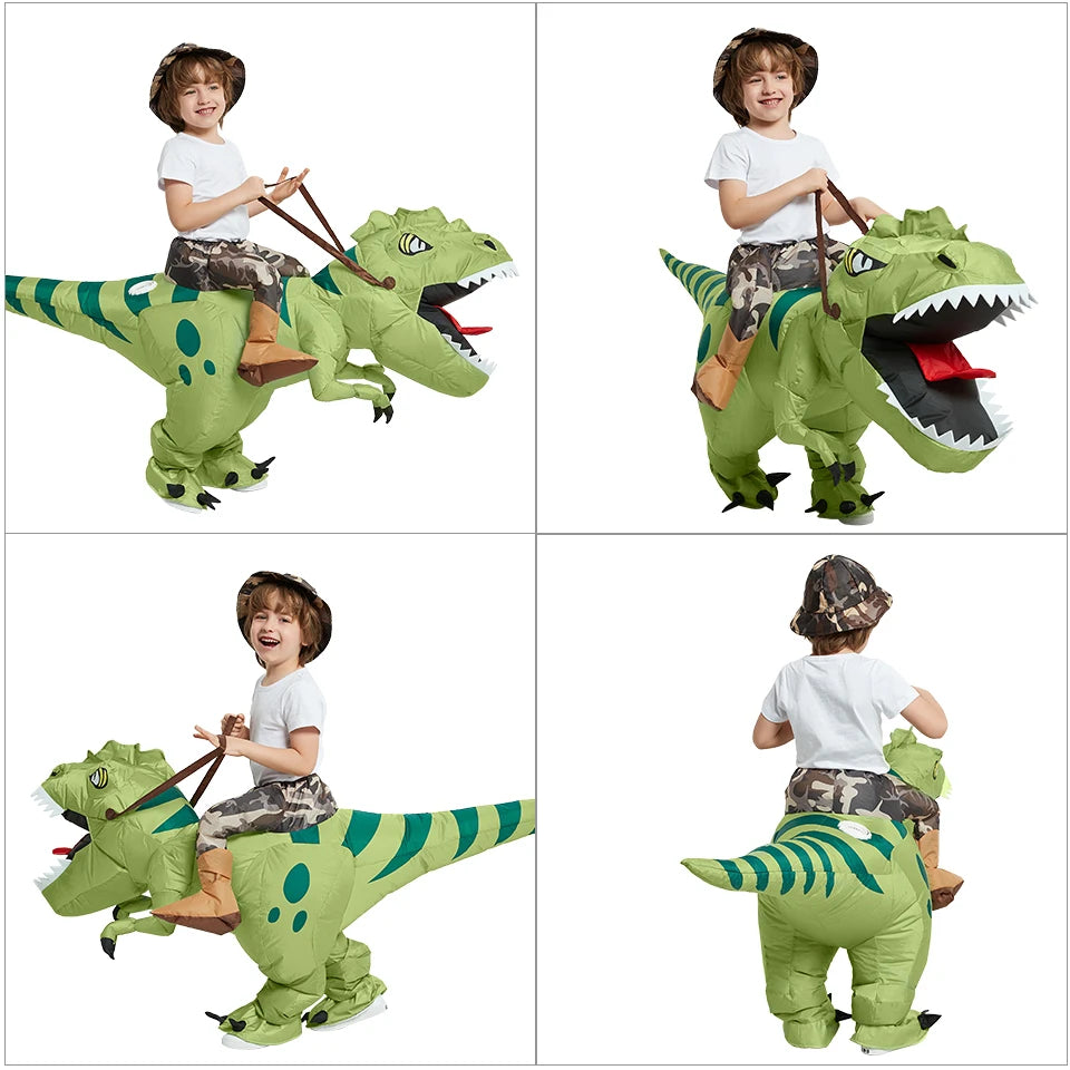 Tier Cartoon Reiten T-Rex Aufblasbares Kostüm Kindergarten Kinder Dinosaurier Rollenspiel Erwachsene Kinder Jagdspiel Geburtstagsgeschenk