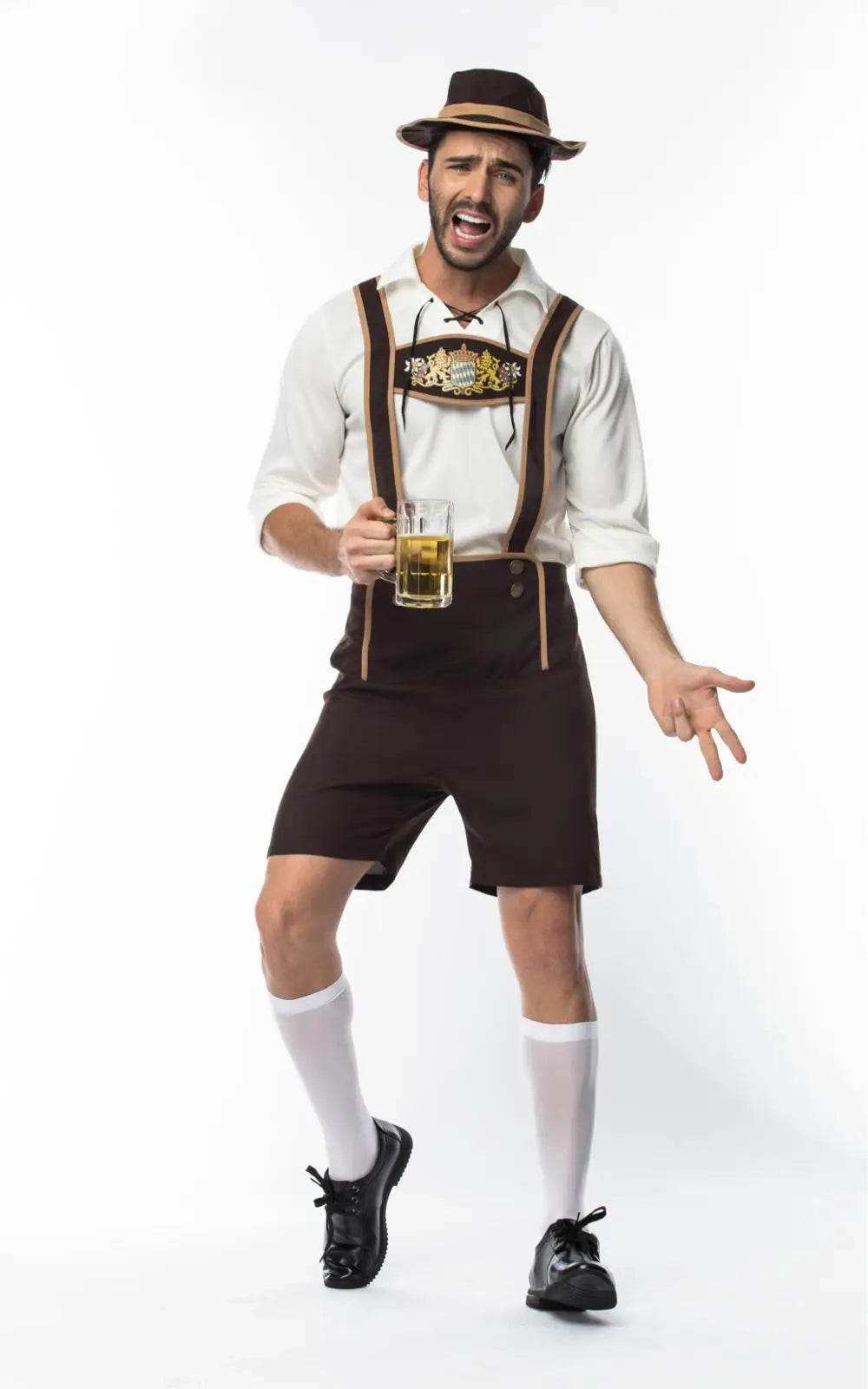 Damen Oktoberfest Kleid Kellnerin Maid Kleid Mann Dirndl Lederhosen Bier Karneval Party Outfit Kostüm