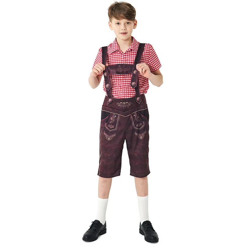 Kinder Jungen Mädchen Oktoberfest Kostüme Bayerisches Dirndl Kleid Kinder Lederhosen Cosplay Karneval Party Halloween Kostüm