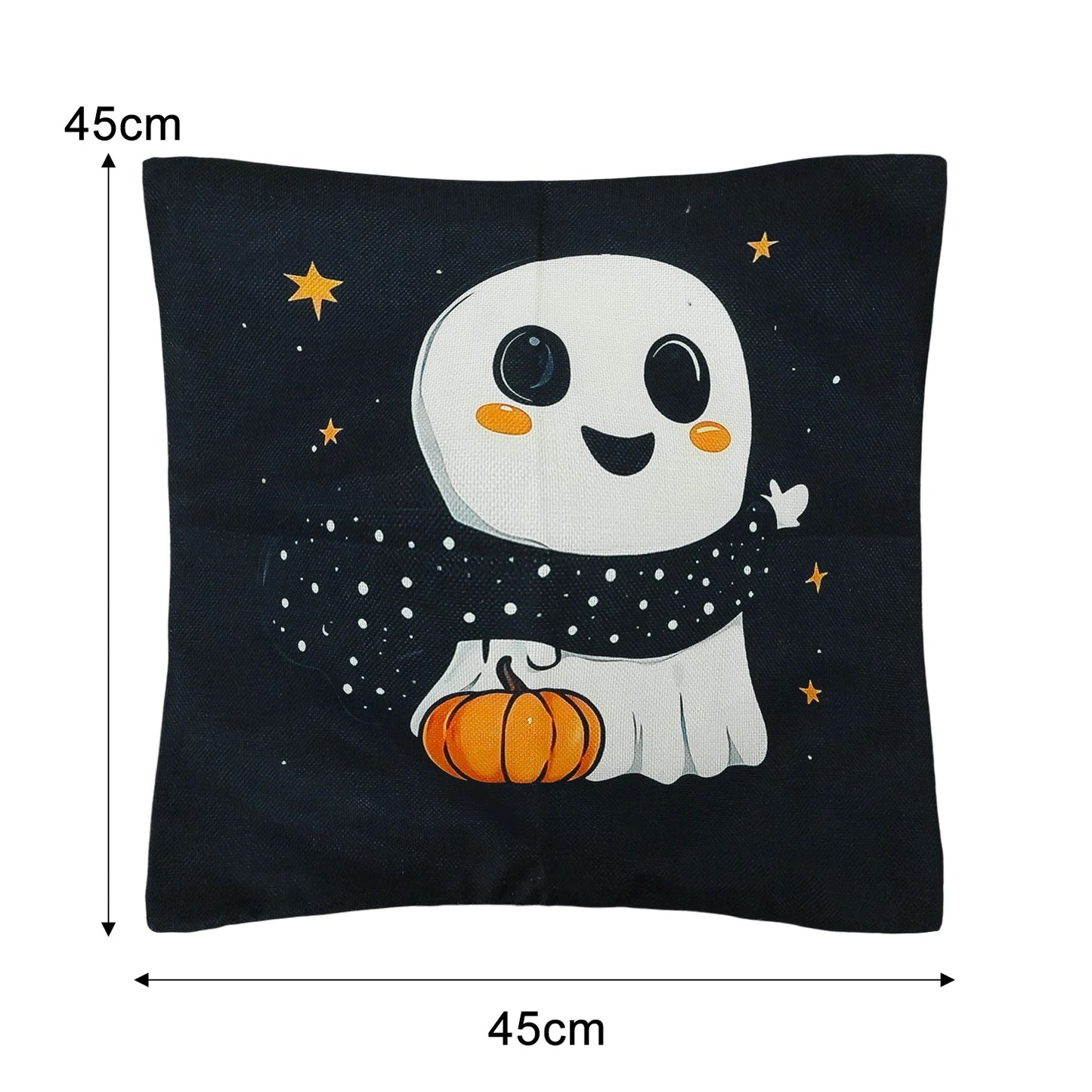 45x45cm Halloween Geist Kürbis Kissenbezug Bedruckter Leinenmischung Dekokissenbezug Dekoratives Sofakissen Pillowslip Home Decor
