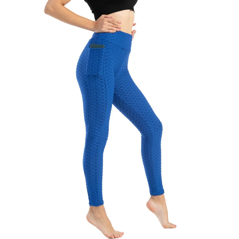 Frauen Mode Tasche Blase Hosen Stretchy Schlank Leggings Gym Laufen Radfahren Fitness Hosen Hohe Taille Hip Lift Leggings Weibliche