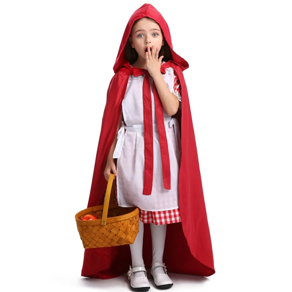 2025 Mädchen Deluxe Rotkäppchen Kostüm Märchen Maid Oktoberfest Buch Woche