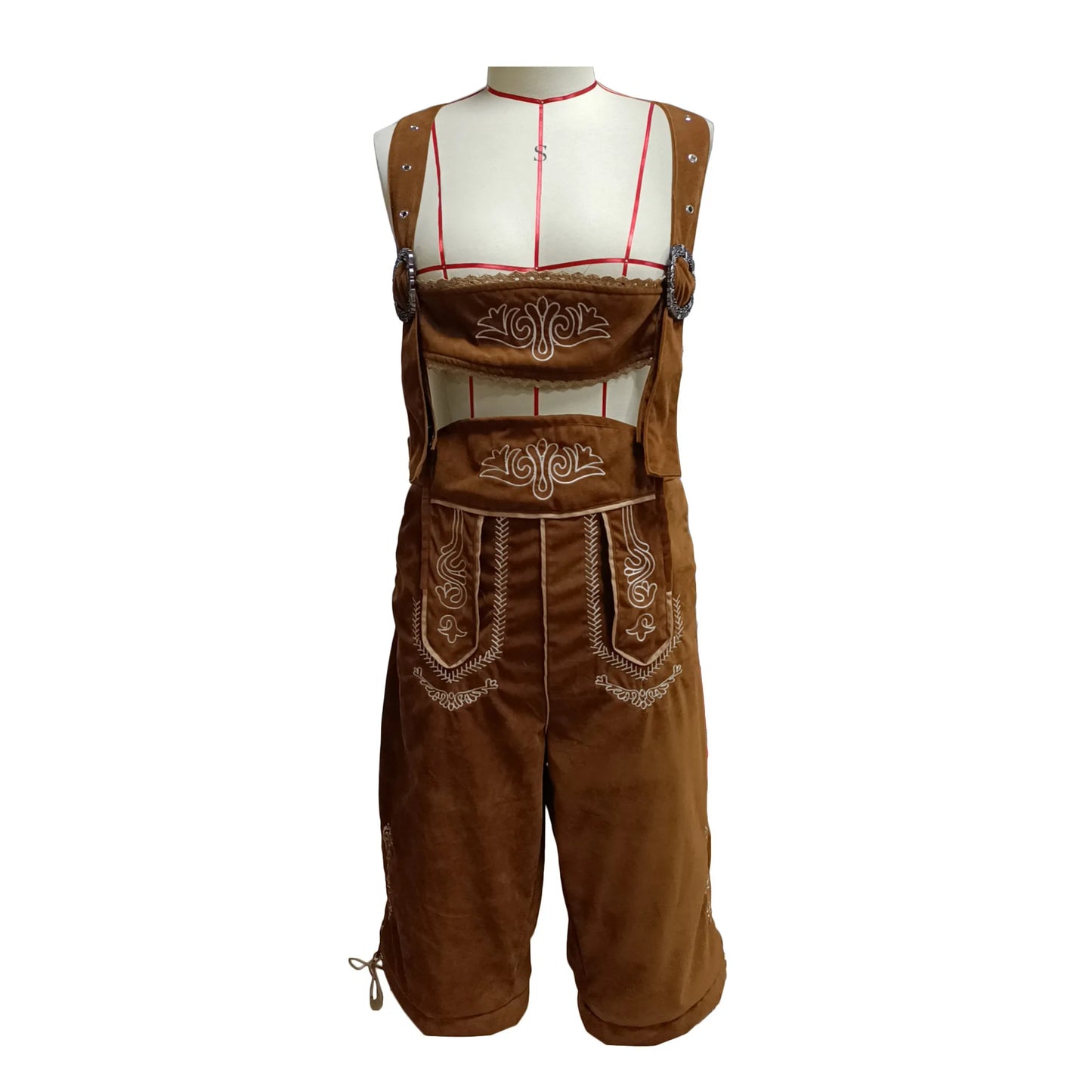Herren Lederhosen Kostüm Deutsches Trachtenoutfit mit Hosenträgern für das Münchner Oktoberfest und Cosplay-Overall