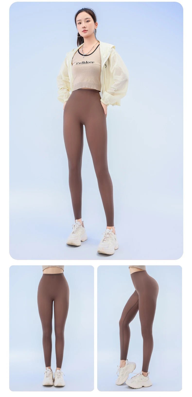 BIVIGAOS Sommer-Leggings mit ultradünner Haut und Sonnenschutz für Damen, hochelastisch, transparent, Gesichtsmaske, Unterwäsche, eng anliegend, sexy Sport-Leggings