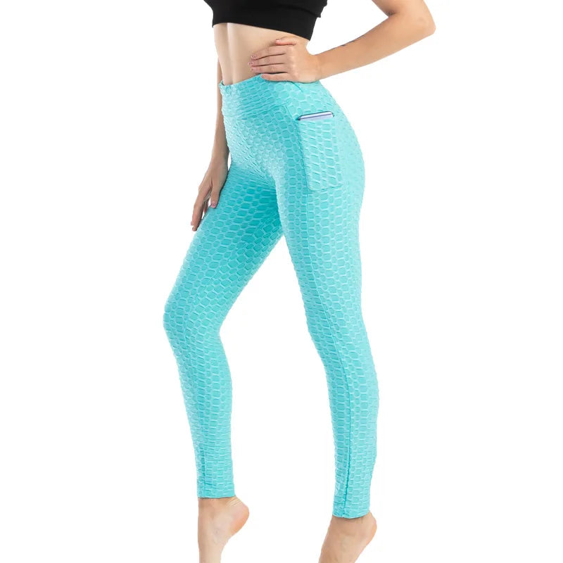 Frauen Mode Tasche Blase Hosen Stretchy Schlank Leggings Gym Laufen Radfahren Fitness Hosen Hohe Taille Hip Lift Leggings Weibliche