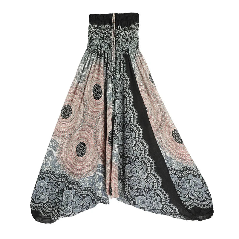 Bohemian Hosen Frauen Pantalones Mujer Hippie Hohe Taille Rayon Harem Baggy Boho Yoga Strand Tragen Gießen Femme Calca Feminina Gedruckt