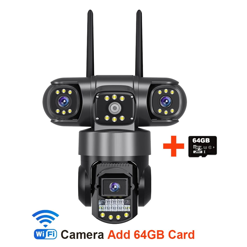 V380 Pro WiFi-IP-Kamera für den Außenbereich, 12 MP, 6K, dreifache Linsen, dreifache Bildschirme, Sicherheitsvideomonitor, Nachtsicht, wasserdichte CCTV-Kameras