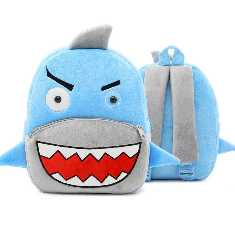 Cartoon Animal Kids Backpack Double Shoulder Plush Nursery Children Bag Customizable Printing Breathable Lightweight